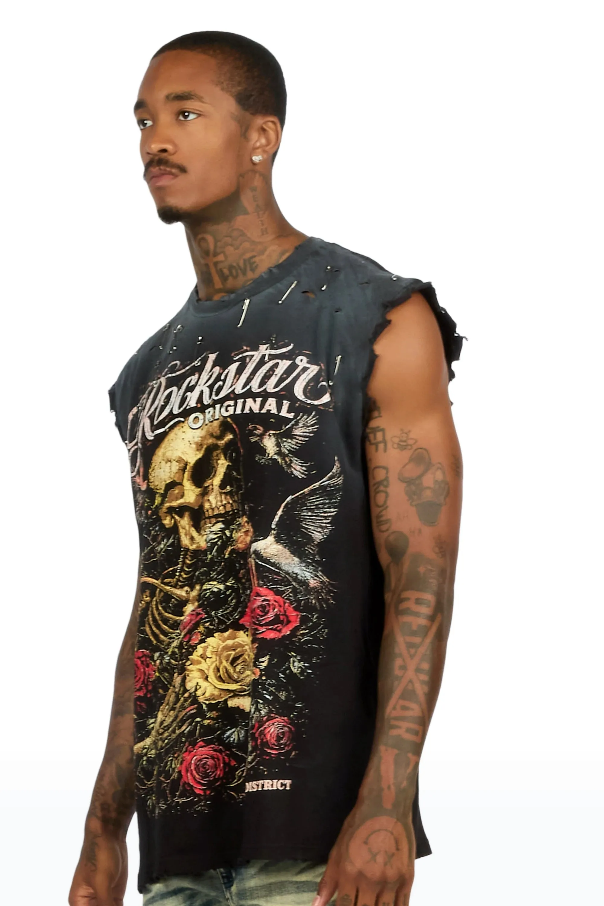 Malette Black Oversized Cut Off T-Shirt sold by Rockstar Original product image thumbnail 5