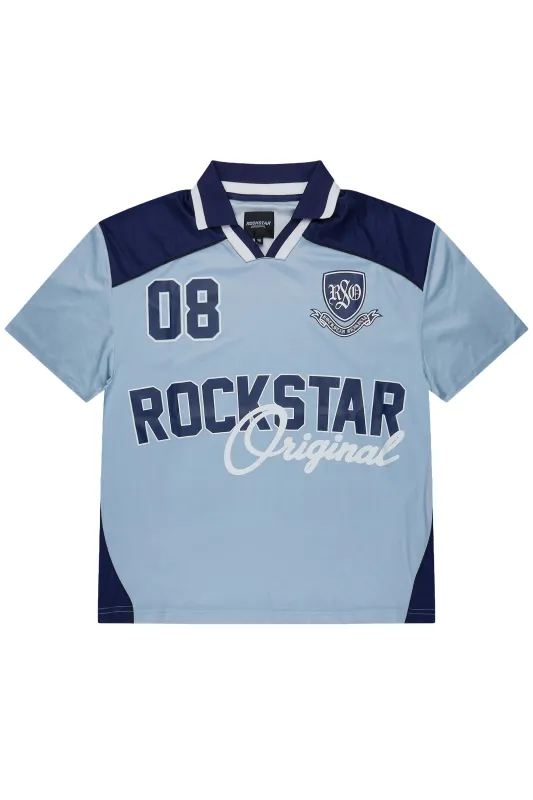 Roche Light Blue World Soccer Inspired Graphic Jersey made by Rockstar Original