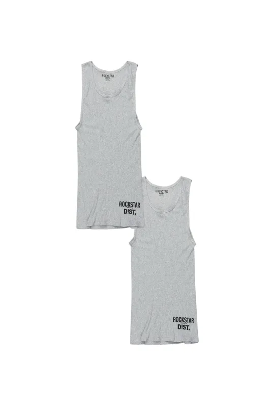 Mens Basic Heather Grey Tank Top - 2 Pack made by Rockstar Original