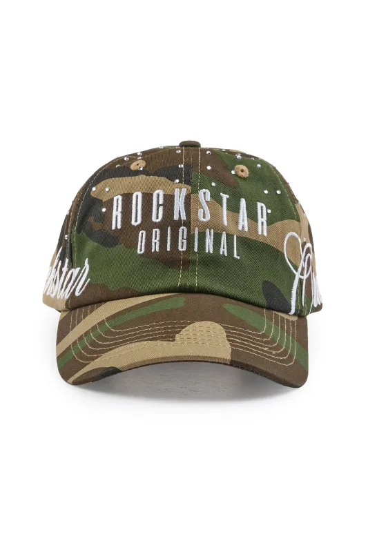 Estana Camo Rhinestone Trucker Hat made by Rockstar Original