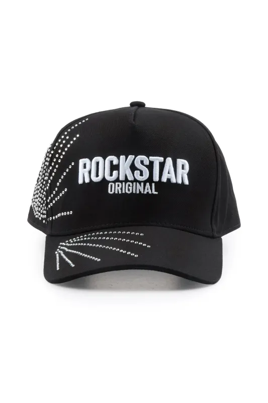 Baldwin Black Rhinestone Trucker Hat made by Rockstar Original