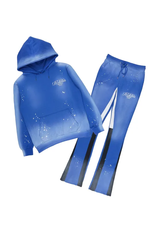 Rafter 2.0 Royal Blue Hoodie/Stacked Flare Track Set made by Rockstar Original