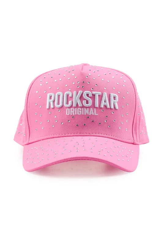 Lovette Pink Rhinestone Trucker Hat made by Rockstar Original