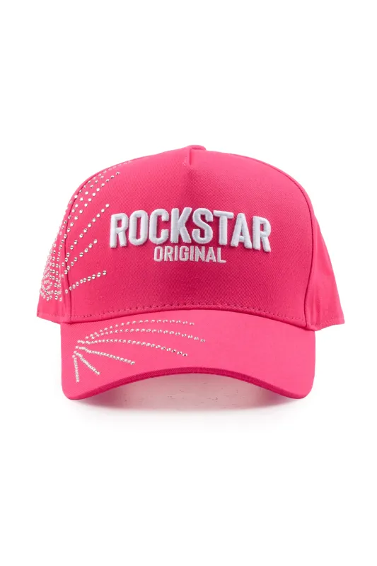 Laleana Pink Rhinestone Trucker Hat made by Rockstar Original