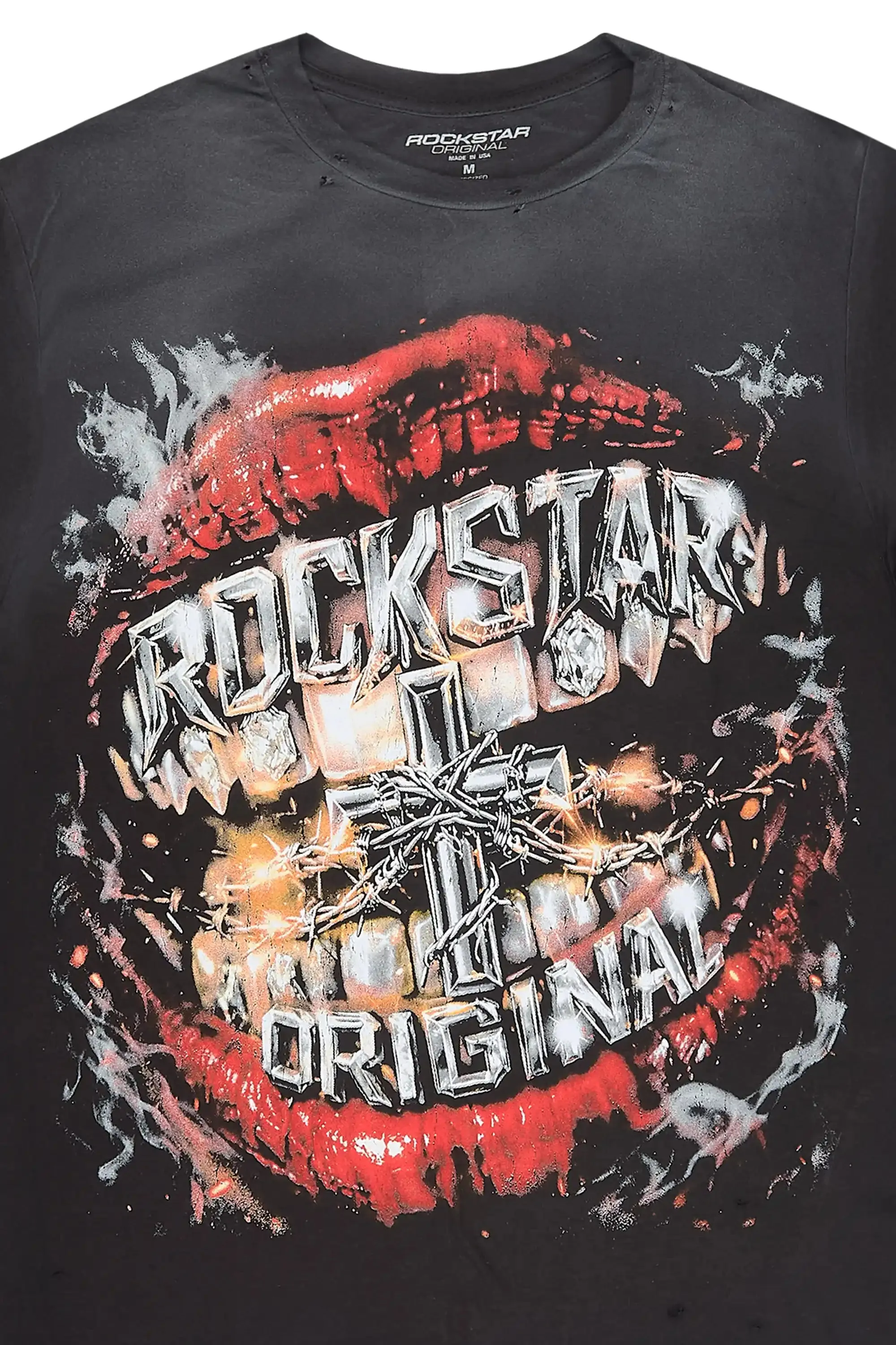 Antron Black Oversized Graphic T-Shirt sold by Rockstar Original product image thumbnail 2
