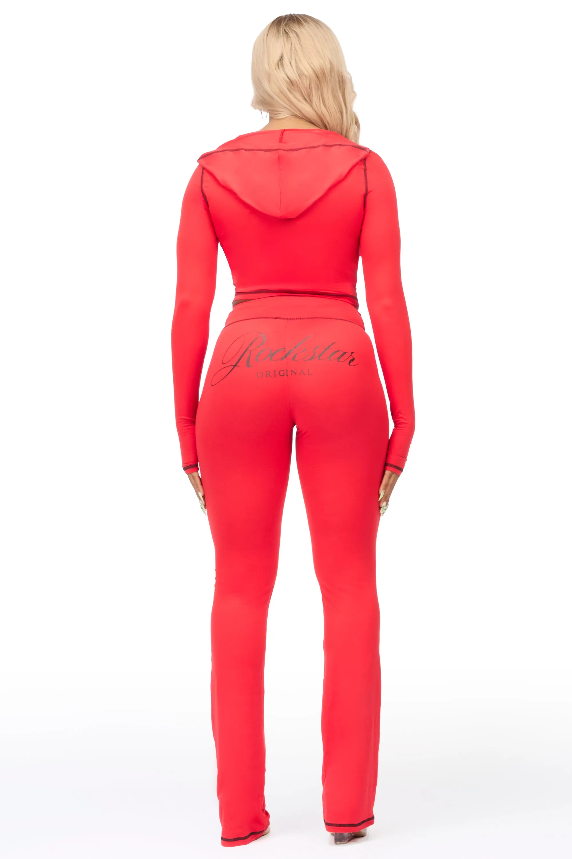 Arzena Red/Black Zip Up Lounge Track Set sold by Rockstar Original product image thumbnail 4