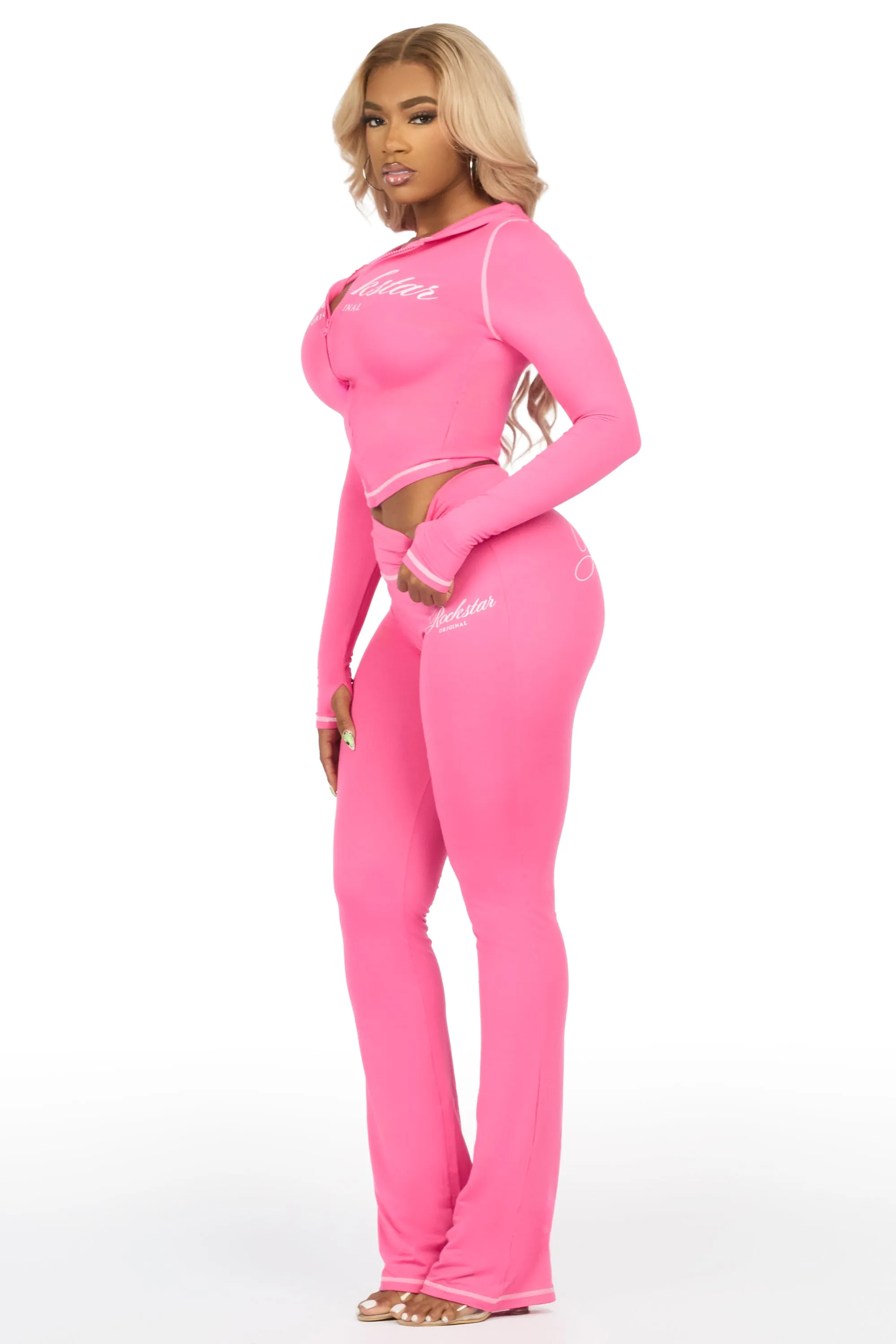 Arzena Pink Zip Up Lounge Track Set sold by Rockstar Original product image thumbnail 2