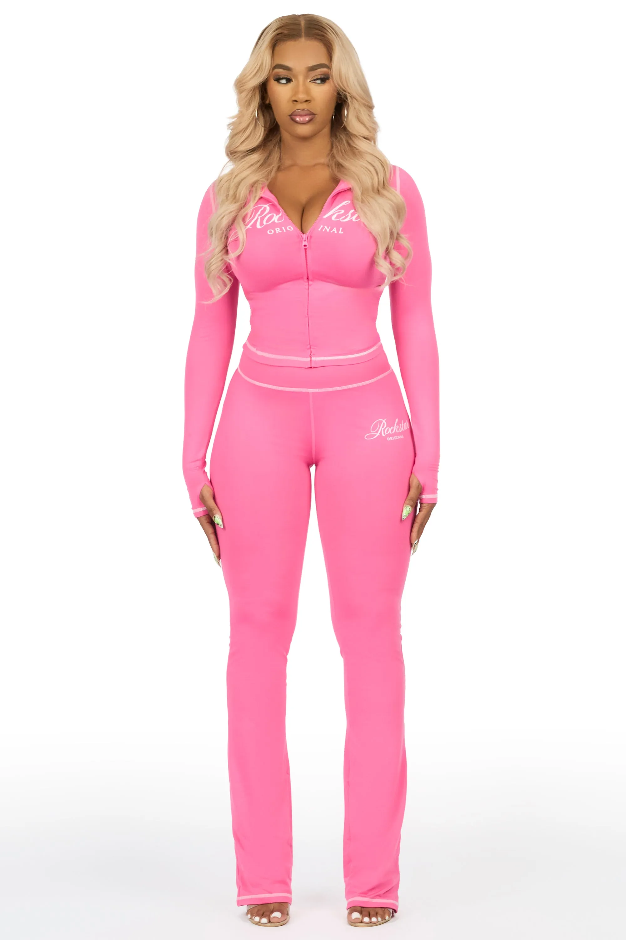 Arzena Pink Zip Up Lounge Track Set sold by Rockstar Original product image thumbnail 4