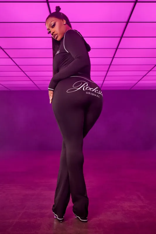 Arzena Black Zip Up Lounge Track Set made by Rockstar Original