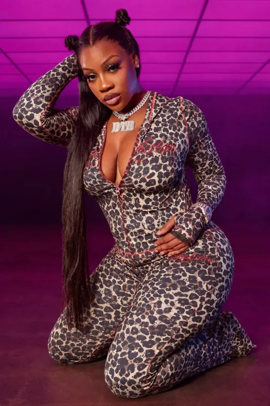 Arzena Brown Cheetah Zip Up Lounge Track Set made by Rockstar Original