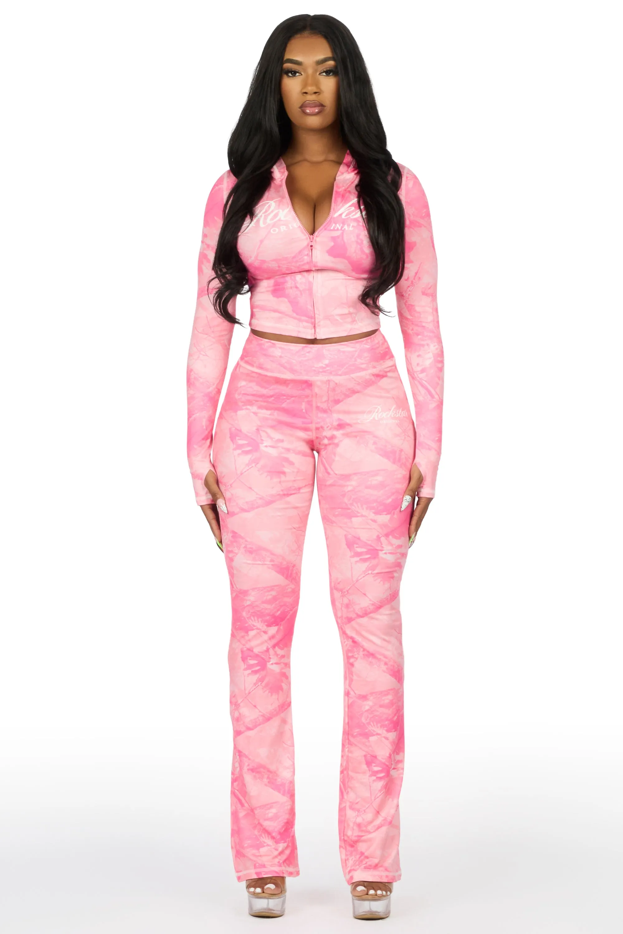 Arzena Coral Tree Camo Zip Up Lounge Track Set sold by Rockstar Original product image thumbnail 2