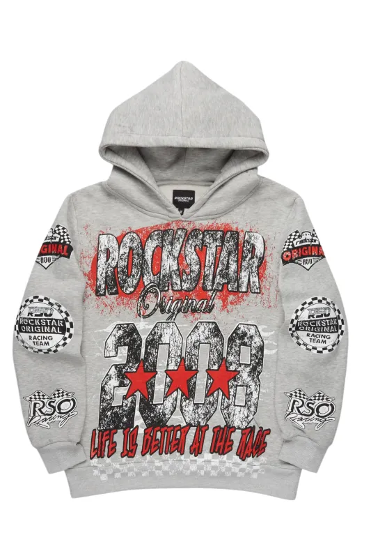 Racing Grung Heather Grey Graphic Hoodie made by Rockstar Original