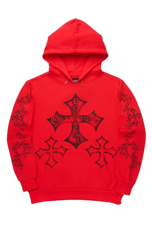 Marzion Red/Black Graphic Hoodie made by Rockstar Original