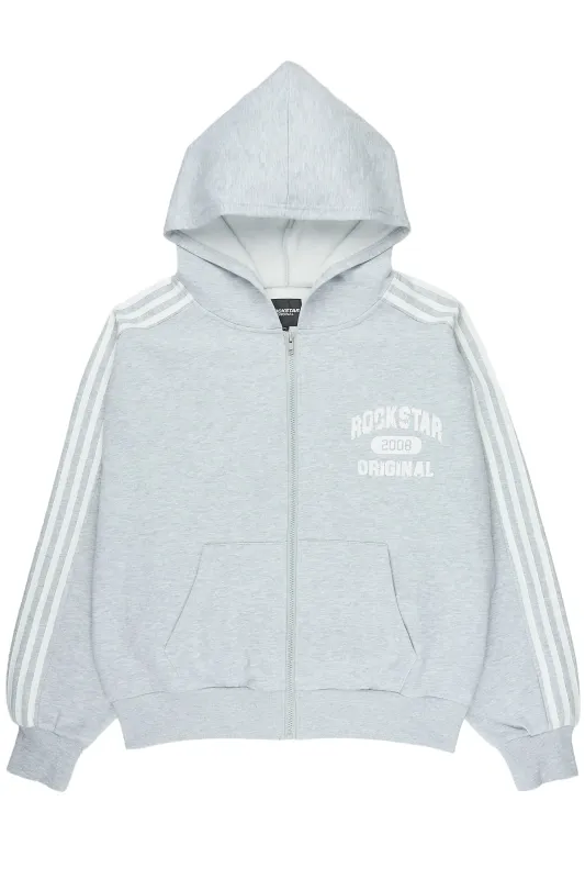Tylla Heather Grey Zip Up Hoodie made by Rockstar Original