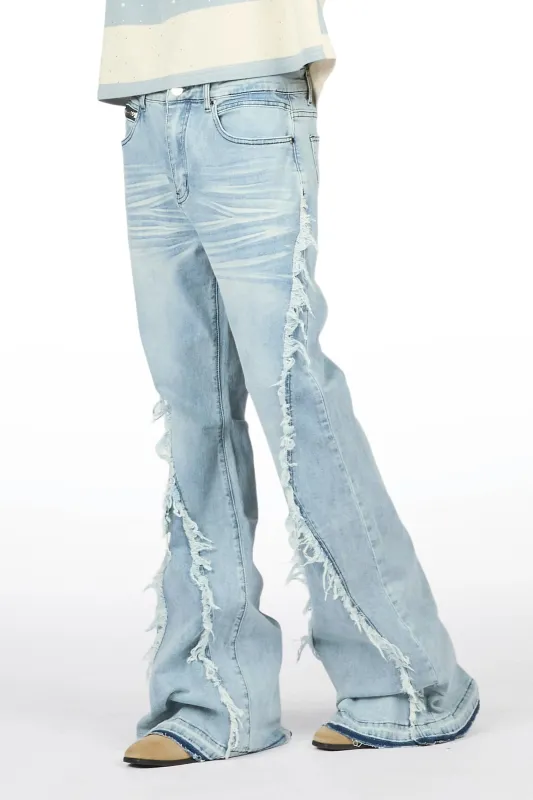 Vane Light Blue Stacked Super Flare Jean made by Rockstar Original