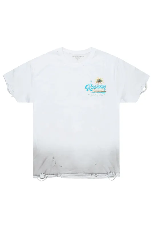 Riviera White Oversized Graphic T-Shirt made by Rockstar Original