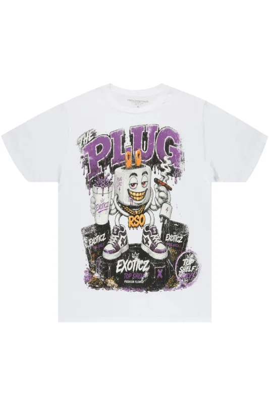 Voss White Oversized Graphic T-Shirt made by Rockstar Original