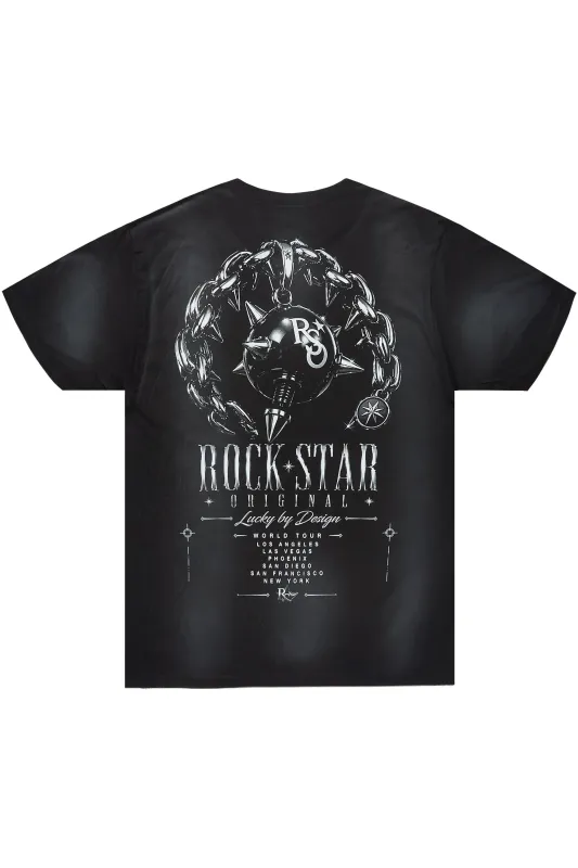 Chromiesl Black Oversized Graphic T-Shirt made by Rockstar Original