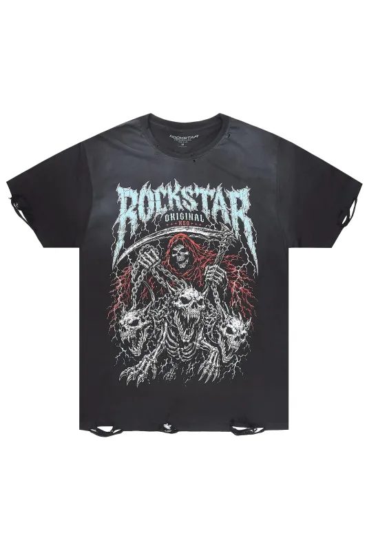 Ossuary Black Oversized Graphic T-Shirt made by Rockstar Original