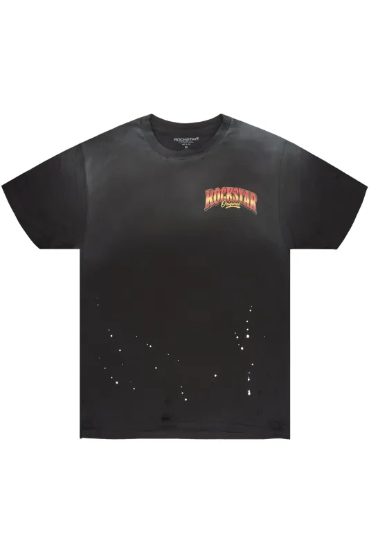 Paradise Black Oversized Graphic T-Shirt made by Rockstar Original
