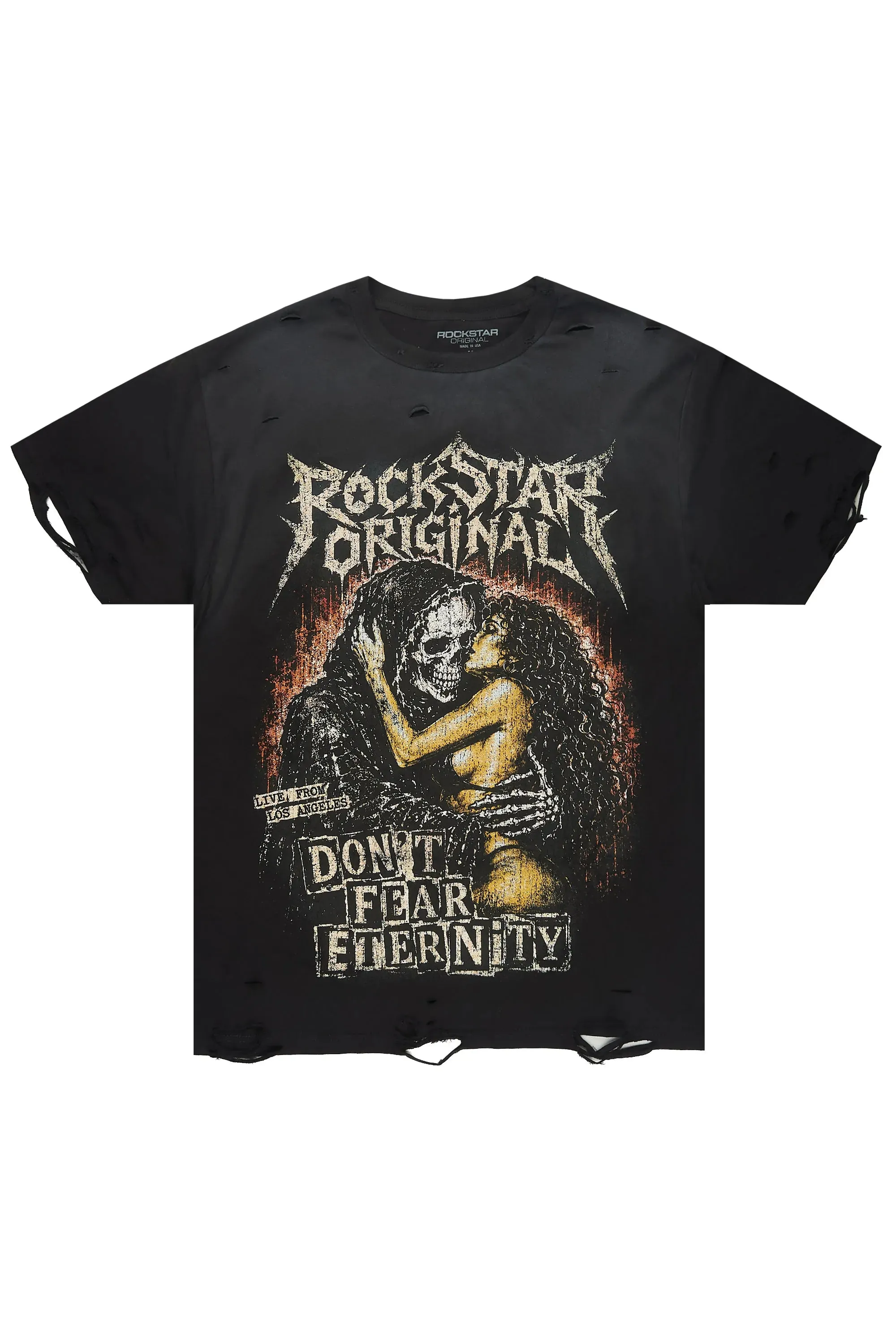 Stellan Black Oversized Graphic T-Shirt sold by Rockstar Original