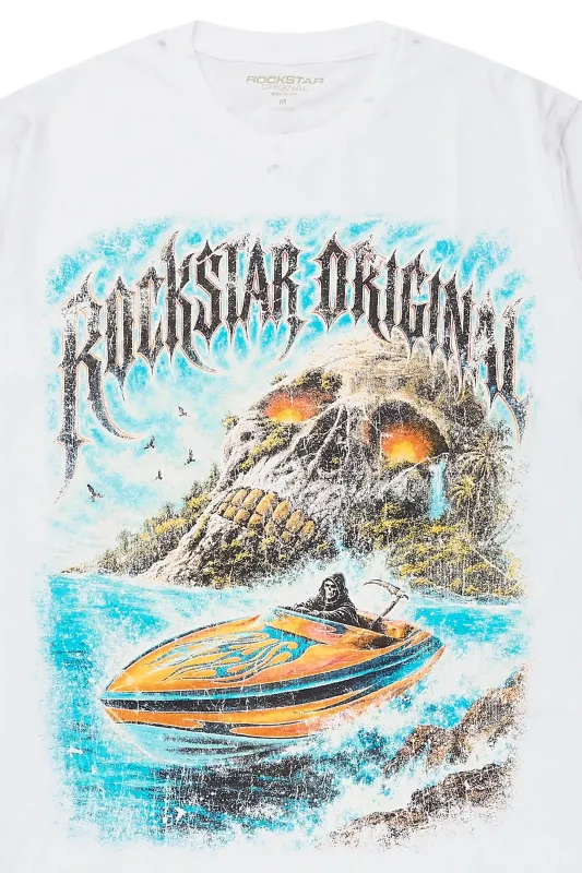 Padilla White Graphic T-Shirt made by Rockstar Original