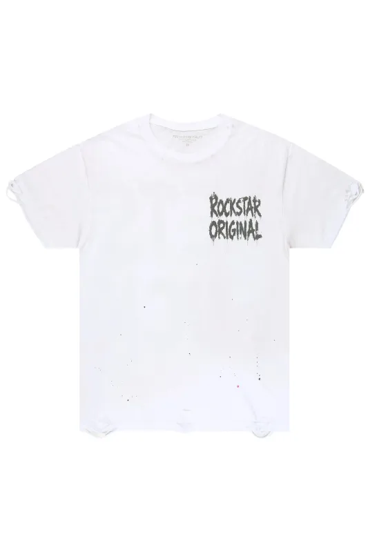 Chatia White Graphic T-Shirt made by Rockstar Original