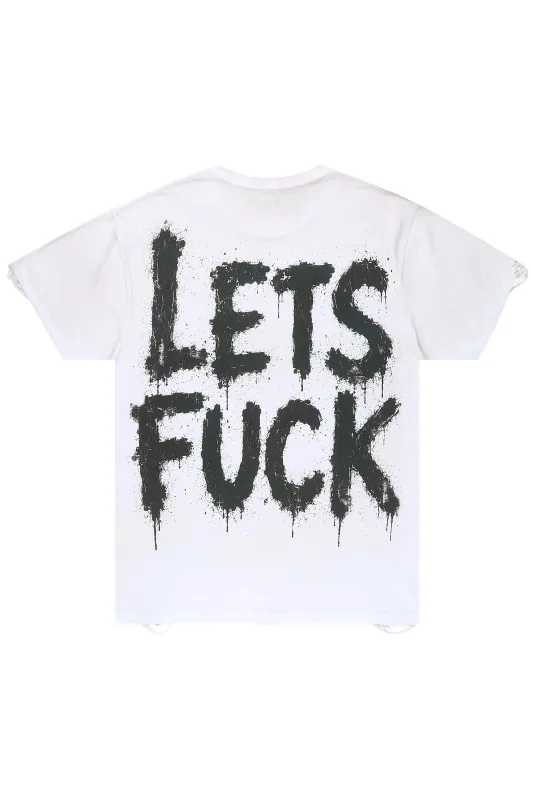 Caius White Oversized Graphic T-Shirt made by Rockstar Original