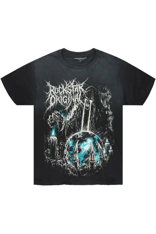Rourke Black Oversized Graphic T-Shirt made by Rockstar Original