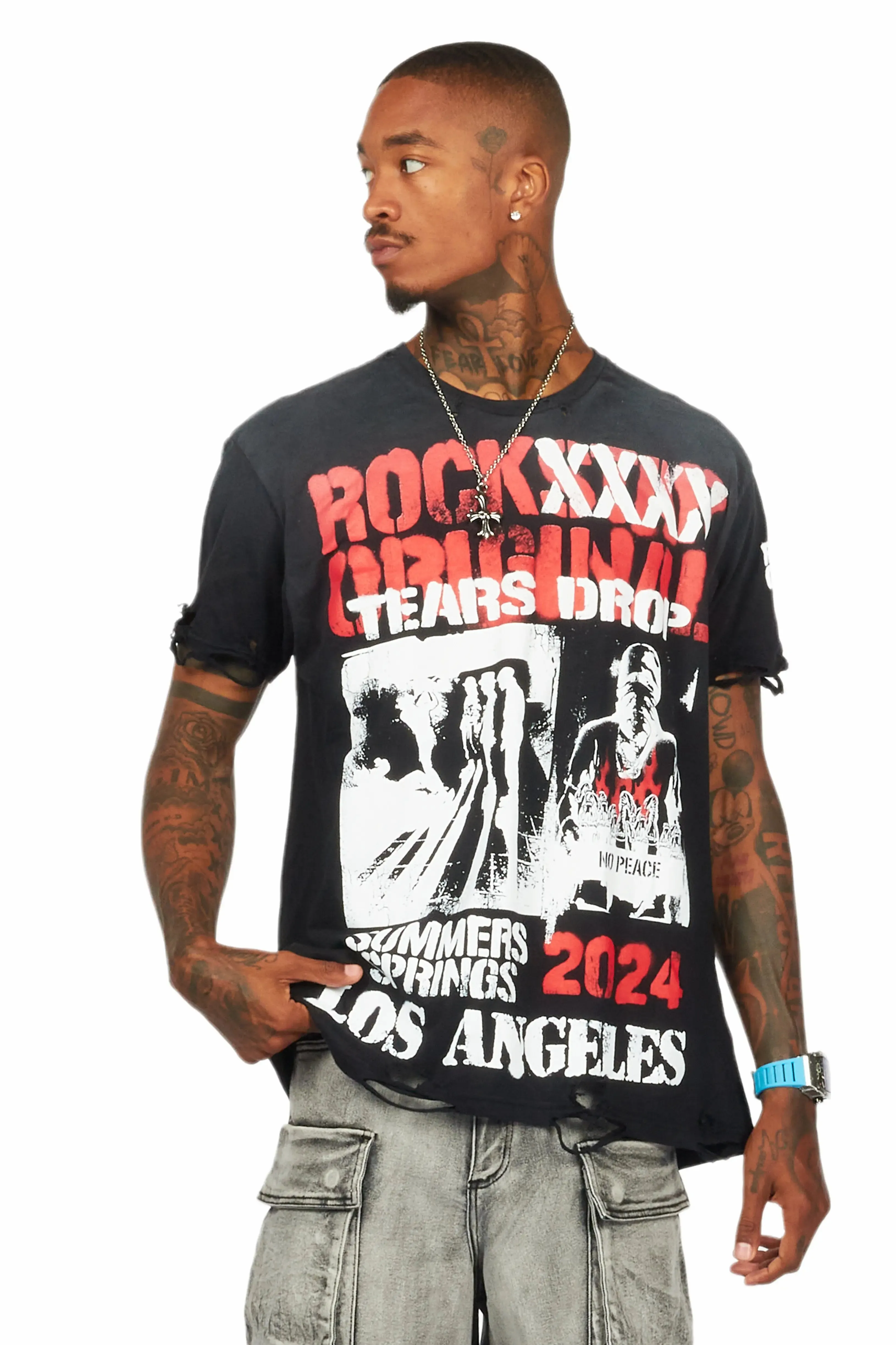 Omer Black Oversized Graphic T-Shirt sold by Rockstar Original product image thumbnail 2