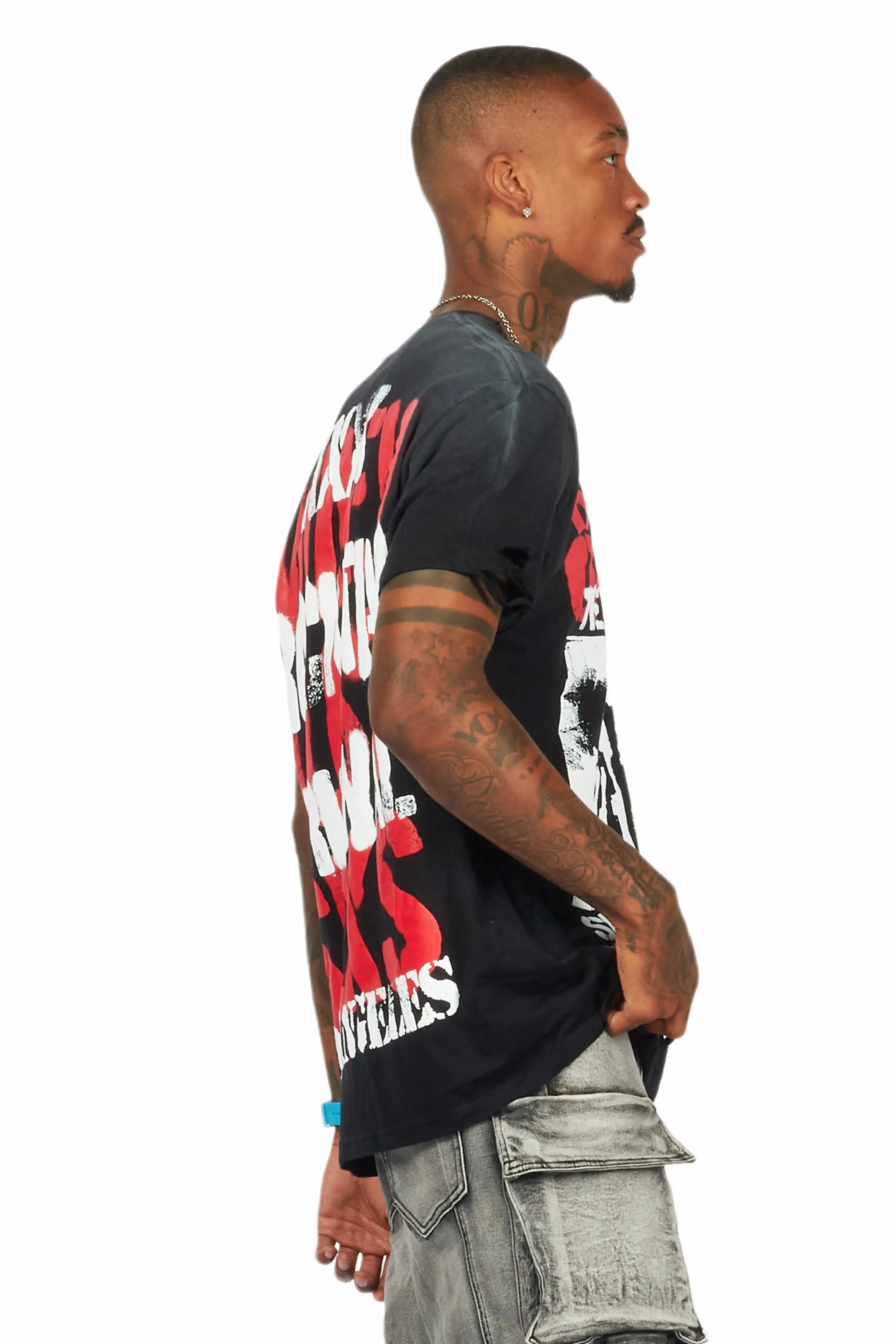 Omer Black Oversized Graphic T-Shirt sold by Rockstar Original product image thumbnail 3