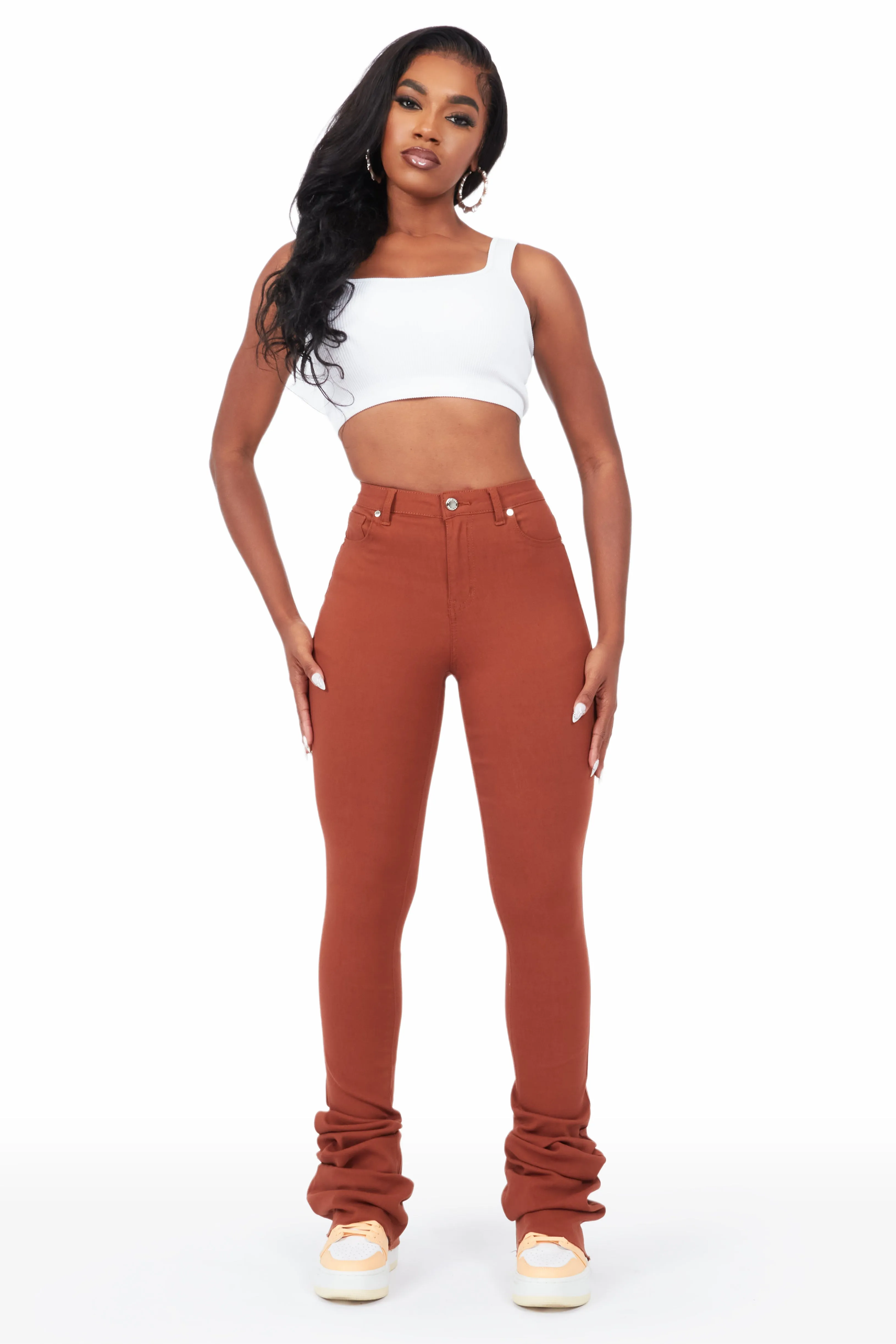 Khadeeja Brown Super Stacked Jean sold by Rockstar Original product image thumbnail 2
