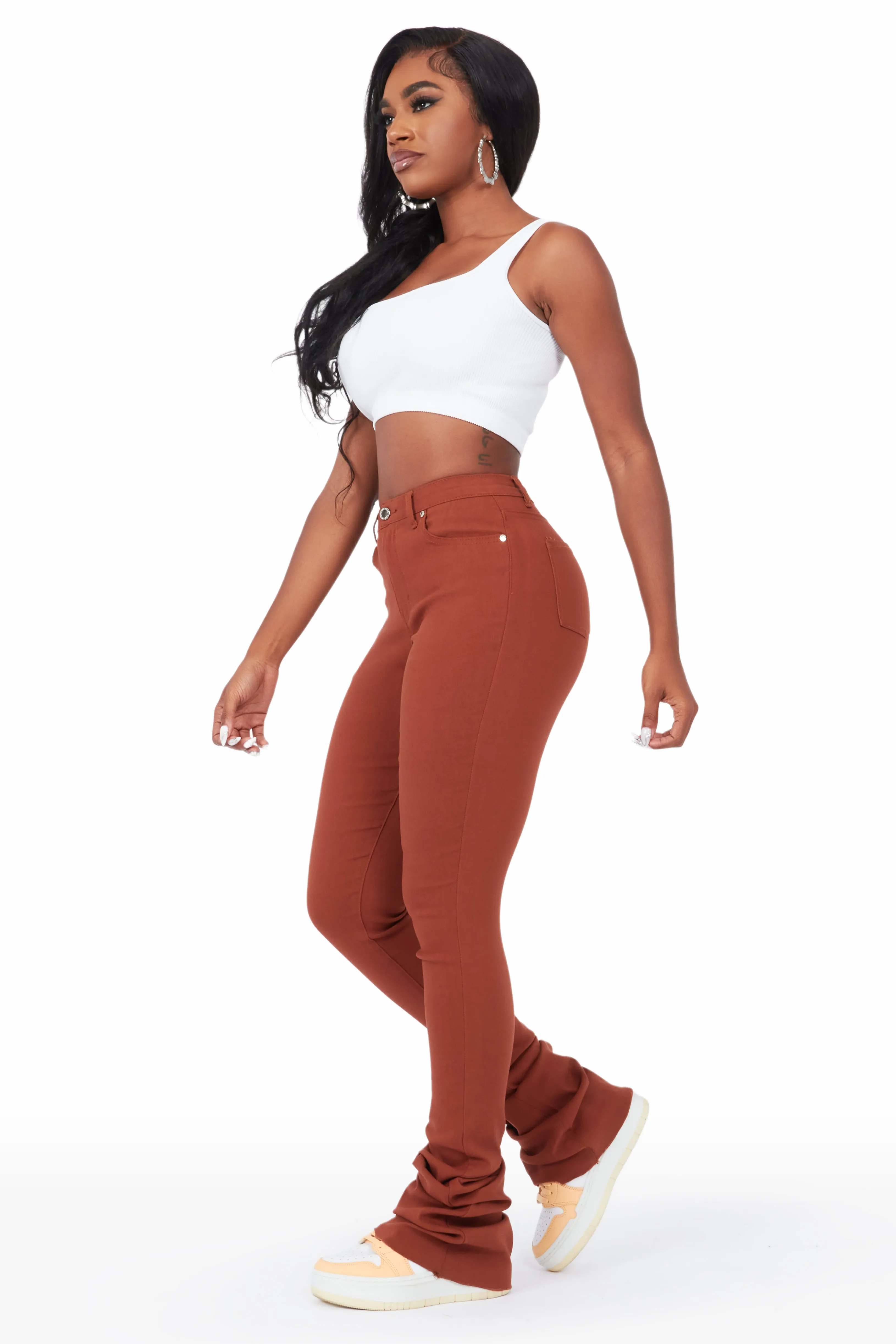 Khadeeja Brown Super Stacked Jean sold by Rockstar Original product image thumbnail 3