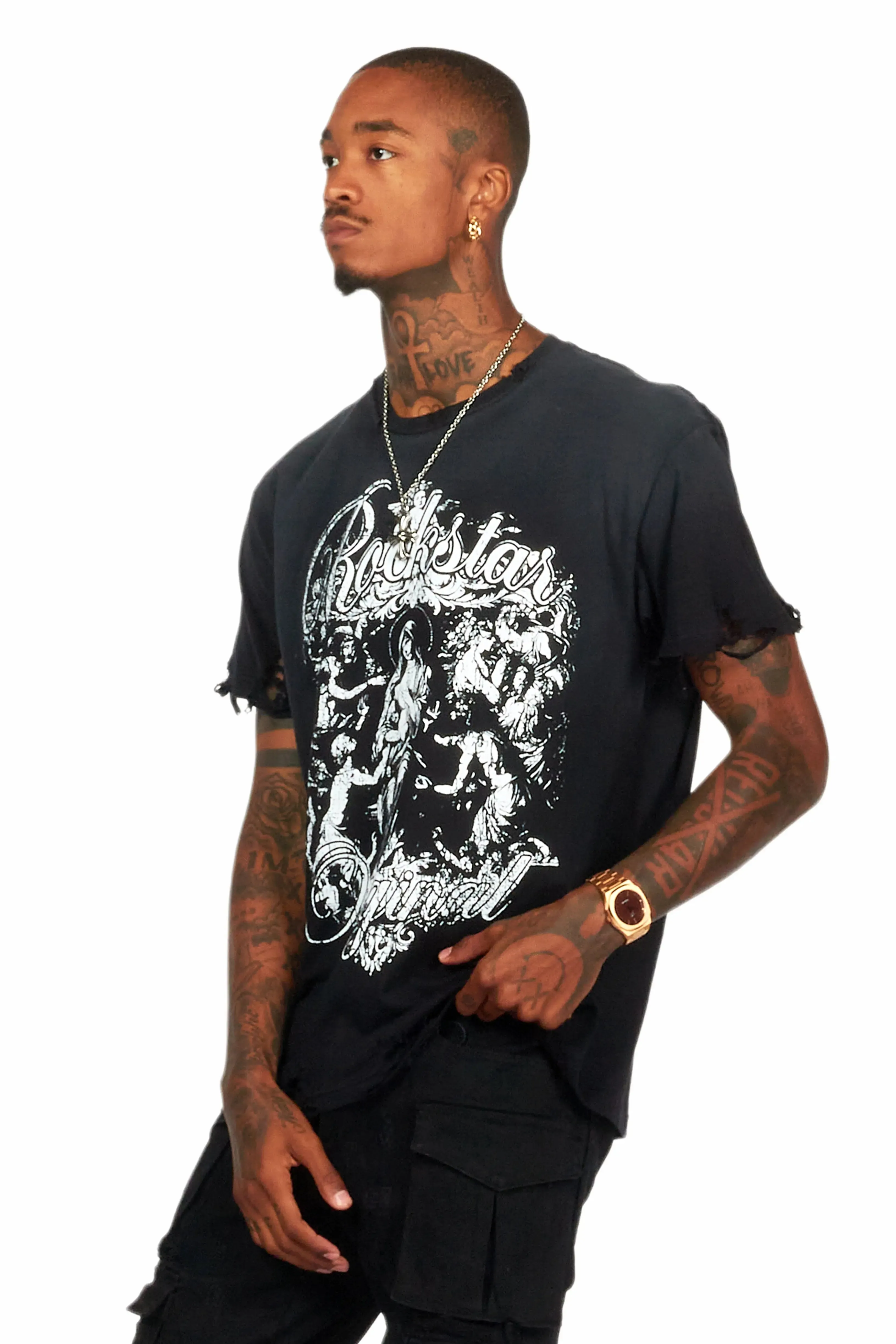 Vamp Black Oversized Graphic T-Shirt sold by Rockstar Original product image thumbnail 5