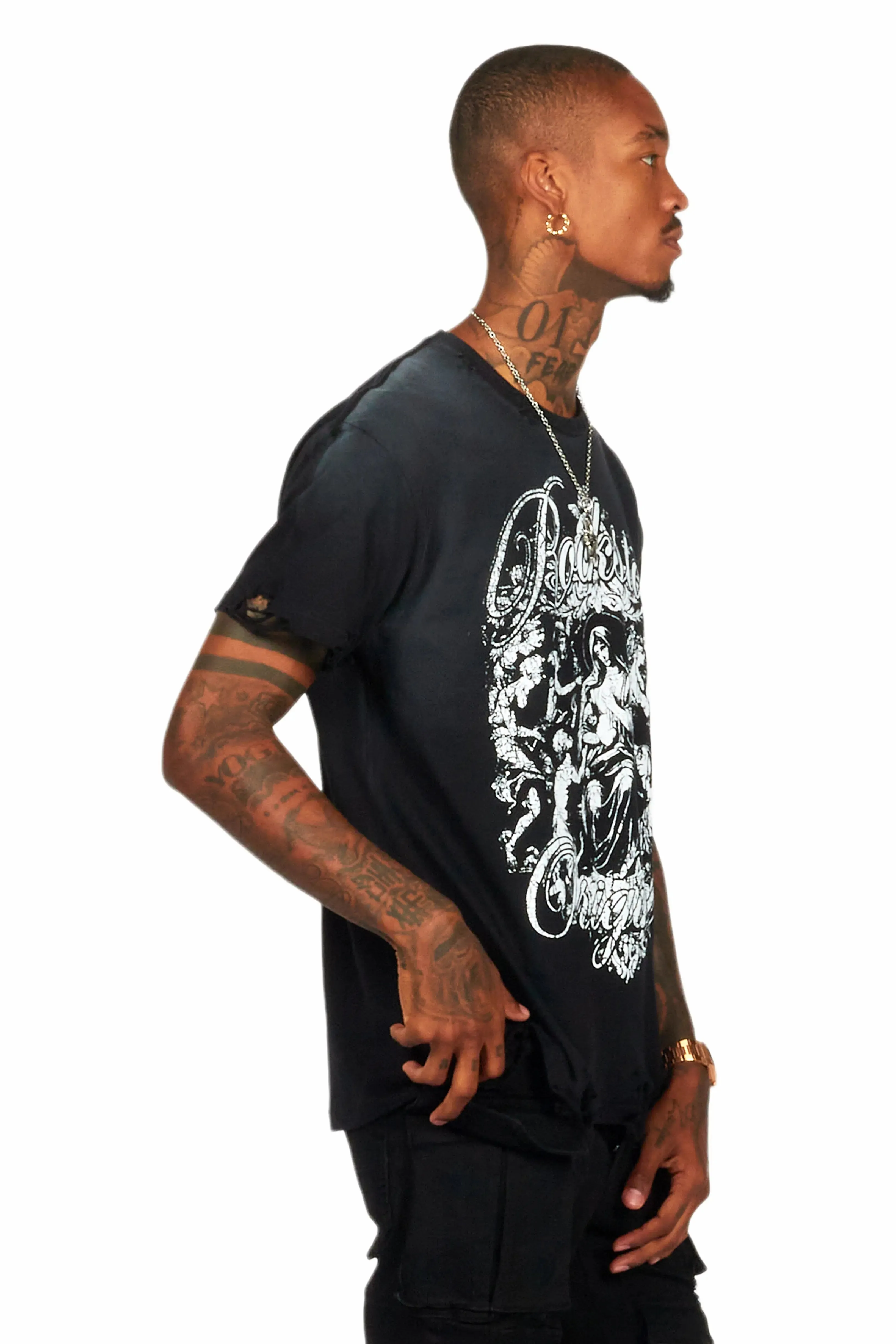 Vamp Black Oversized Graphic T-Shirt sold by Rockstar Original product image thumbnail 3