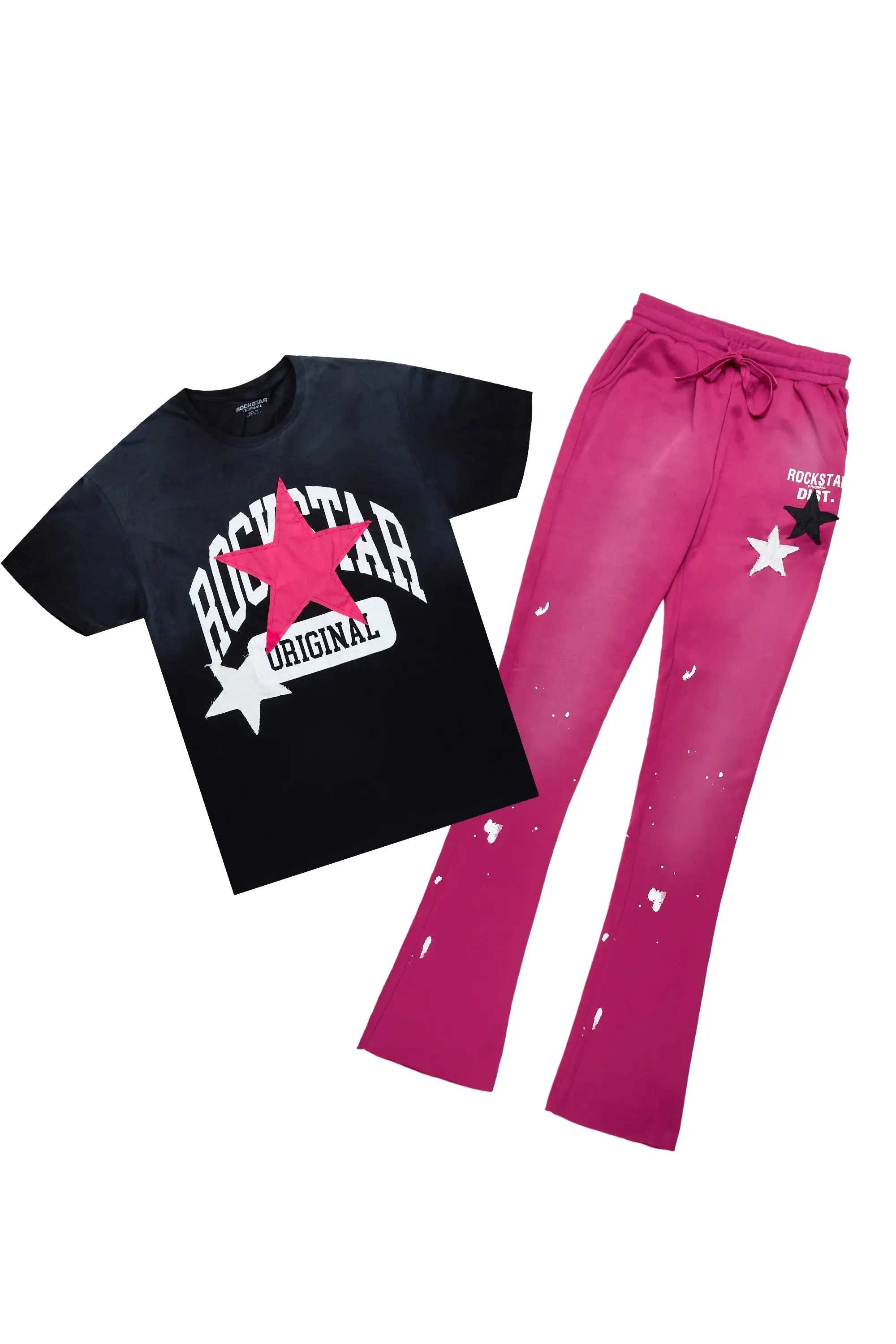 Diondrea Black/Pink T-Shirt Trackset sold by Rockstar Original product image thumbnail 2