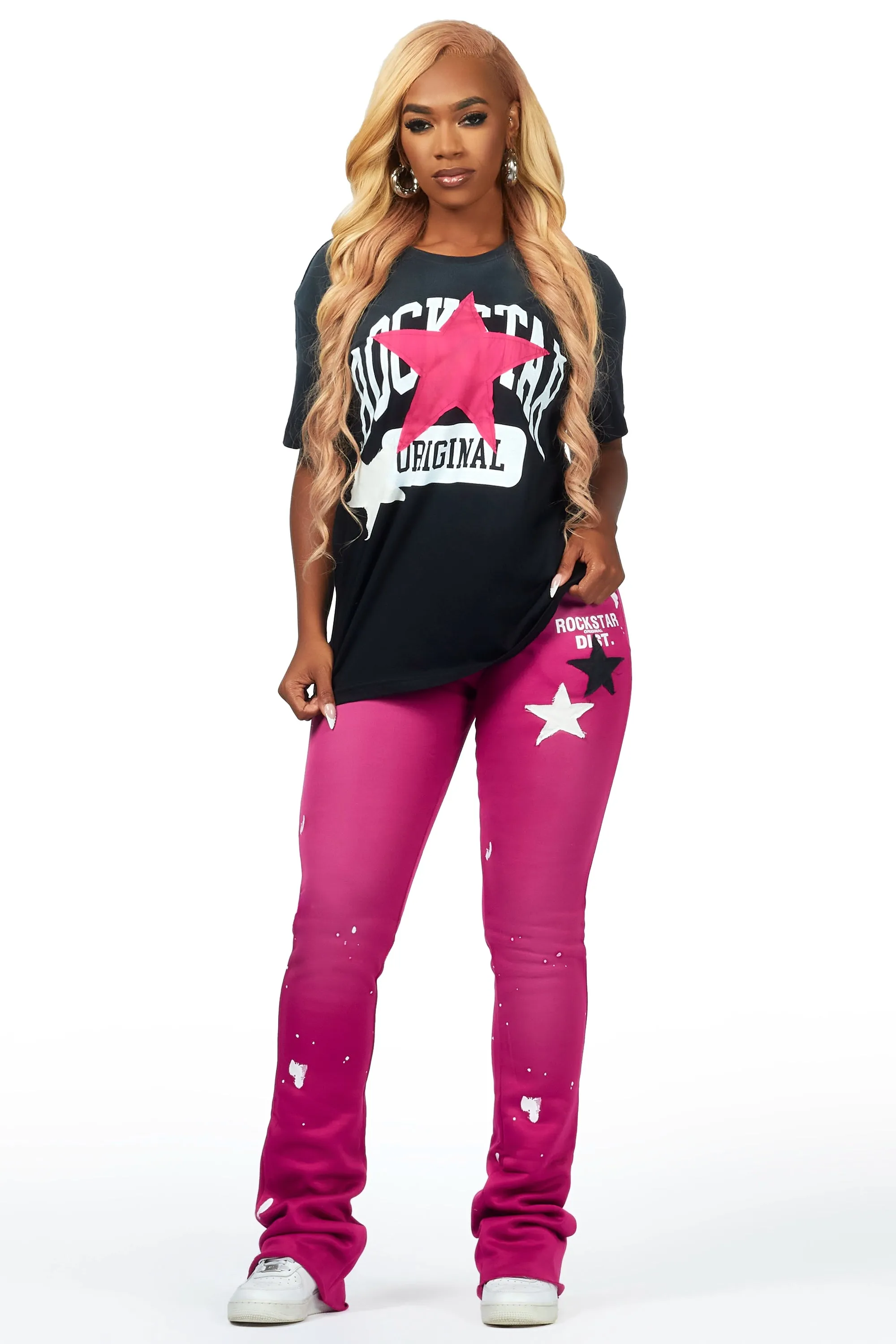 Diondrea Black/Pink T-Shirt Trackset sold by Rockstar Original product image thumbnail 3