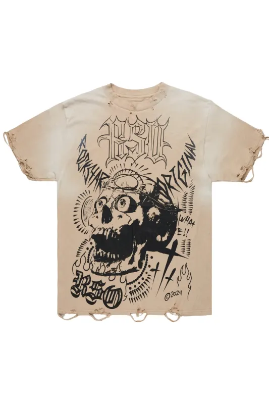 Fein Beige Oversized Graphic T-Shirt sold by Rockstar Original