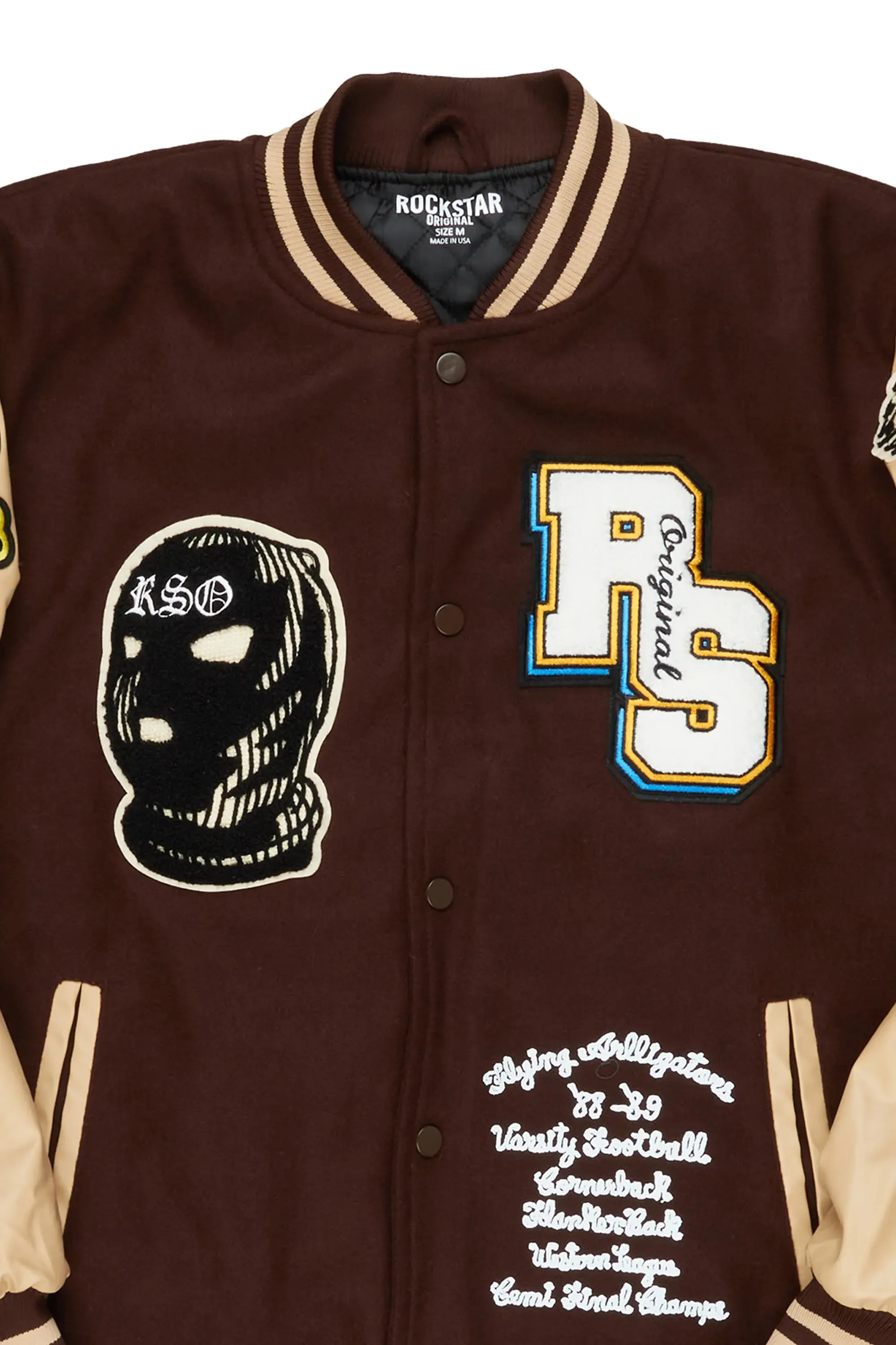 Priya Brown Varsity Jacket sold by Rockstar Original product image thumbnail 4