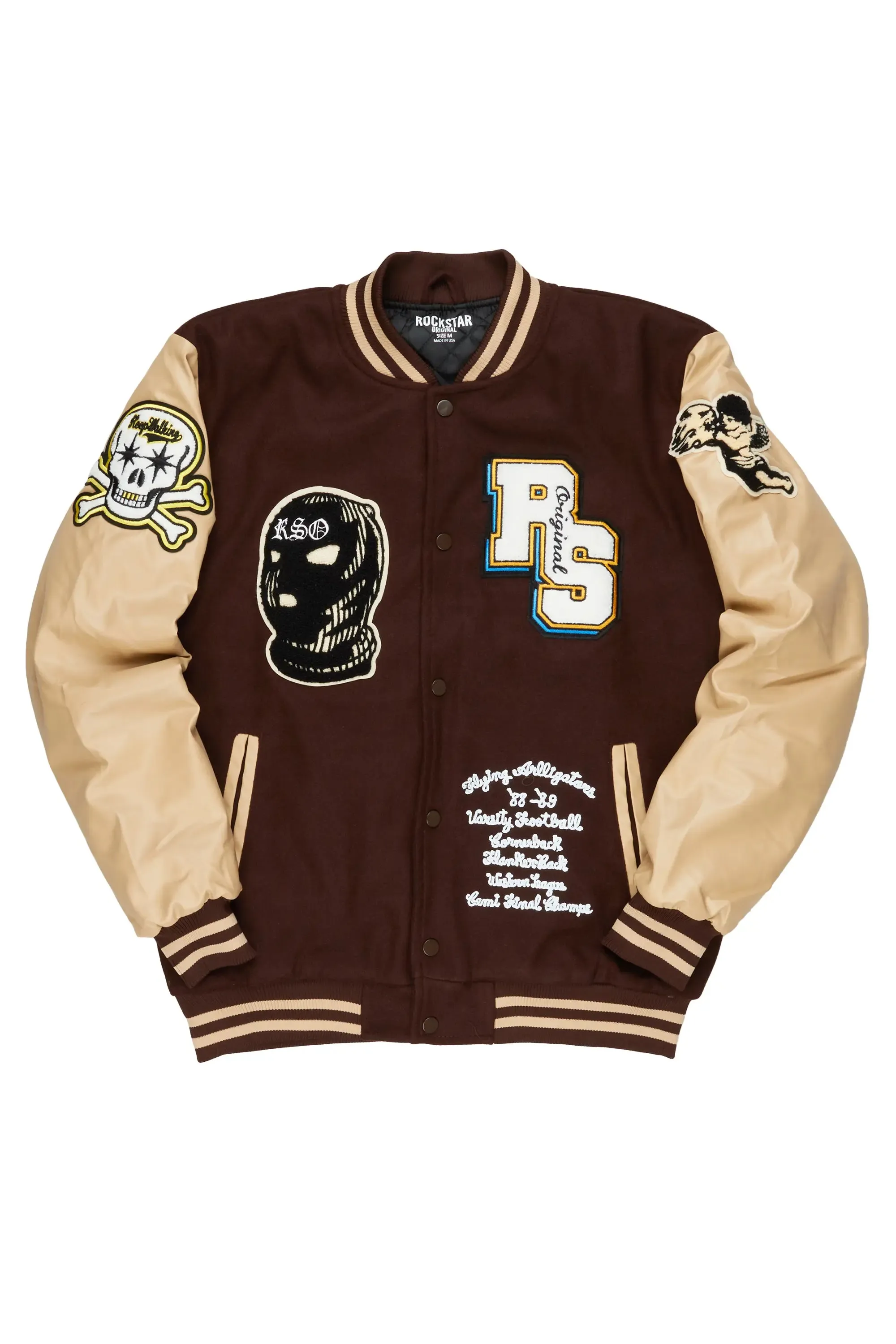 Priya Brown Varsity Jacket sold by Rockstar Original product image thumbnail 2