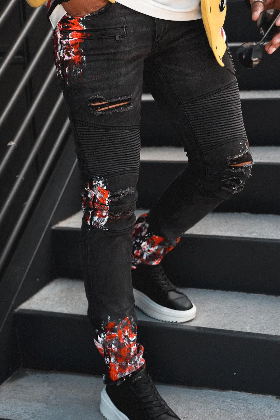 Elias Black/Orange Painter Jean sold by Rockstar Original product image thumbnail 2