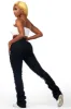 Sheriece Black Painted Stacked Flare Jean sold by Rockstar Original
