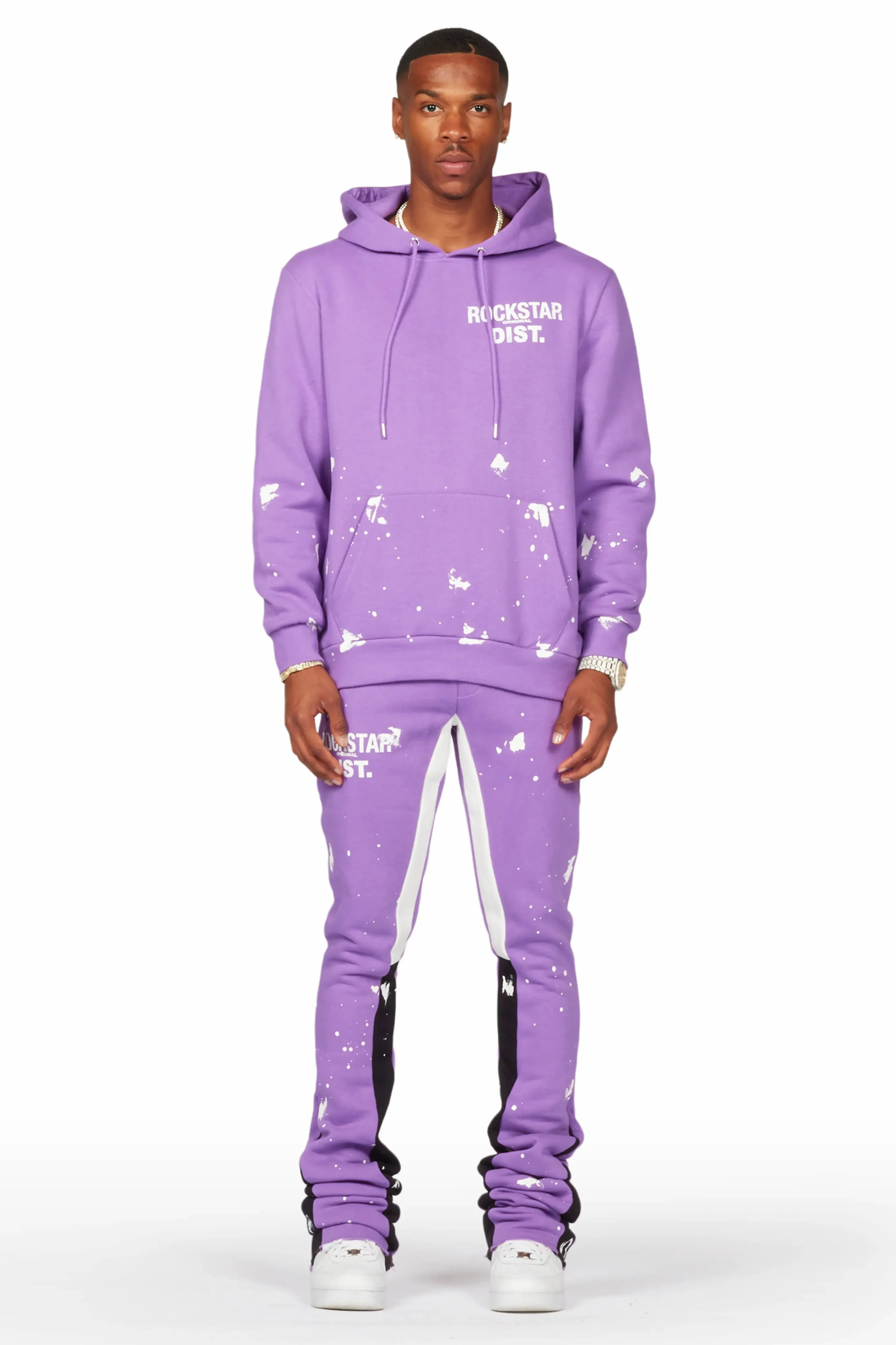 Raffer Purple Hoodie/Super Stacked Flare Pant Set sold by Rockstar Original