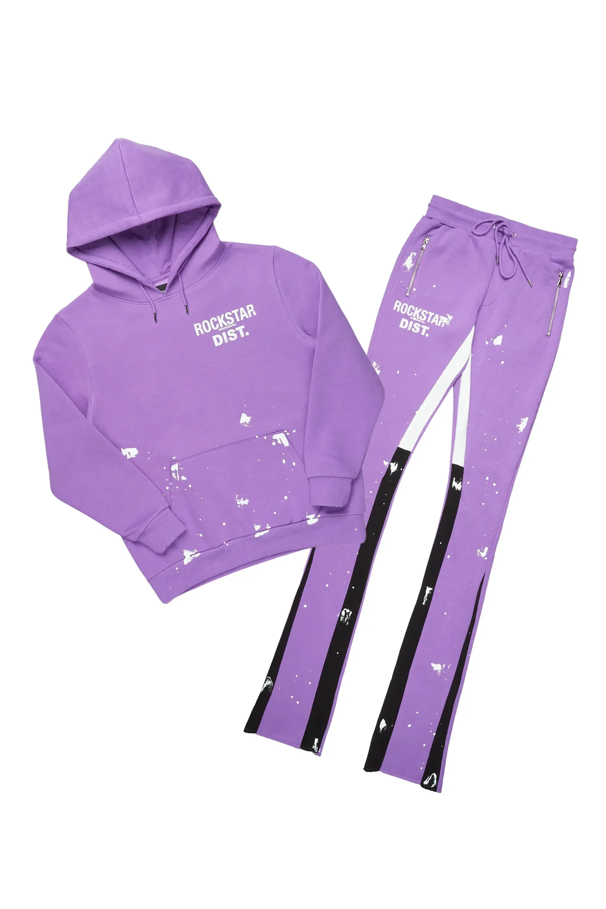 Raffer Purple Hoodie/Super Stacked Flare Pant Set sold by Rockstar Original product image thumbnail 2