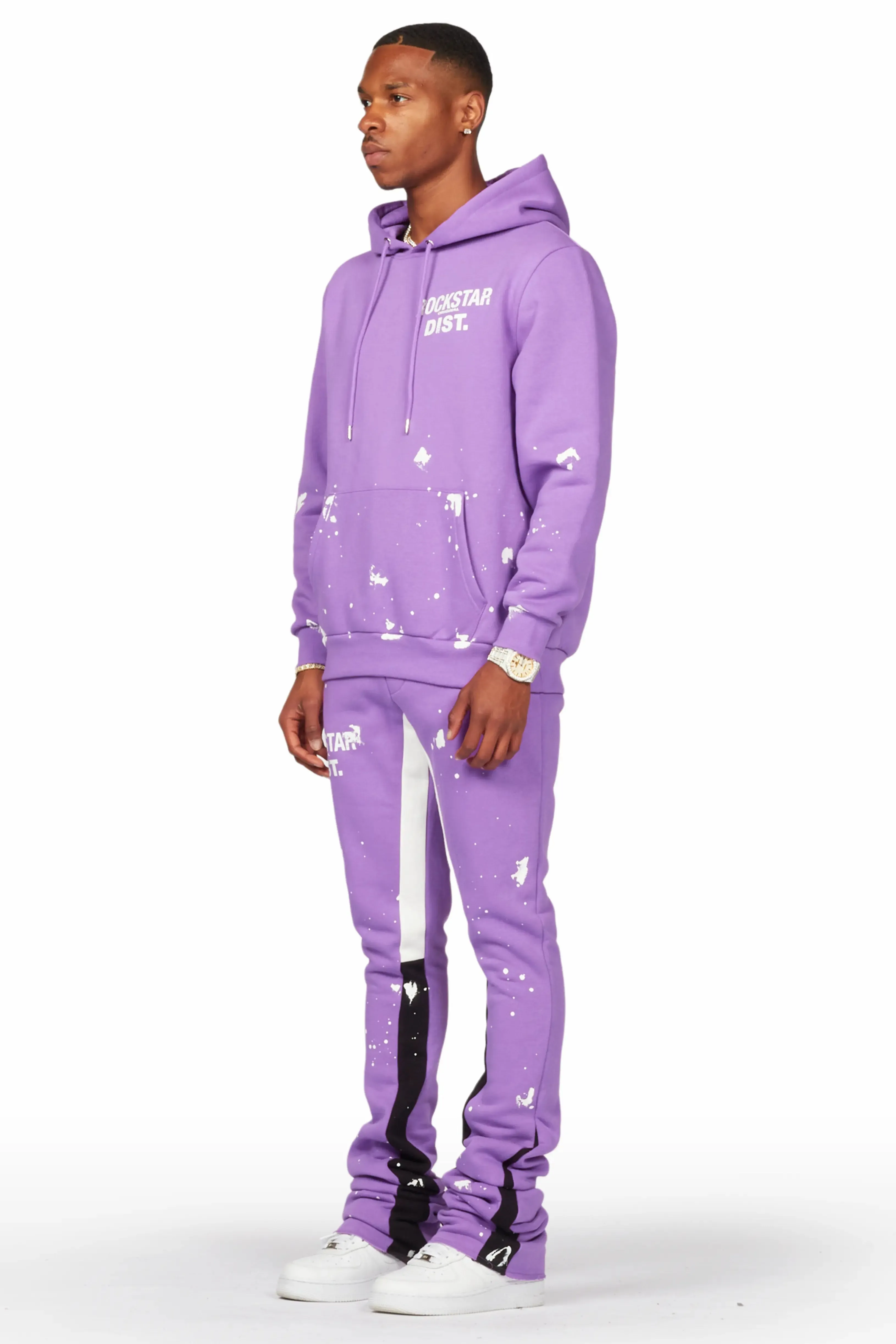 Raffer Purple Hoodie/Super Stacked Flare Pant Set sold by Rockstar Original product image thumbnail 3