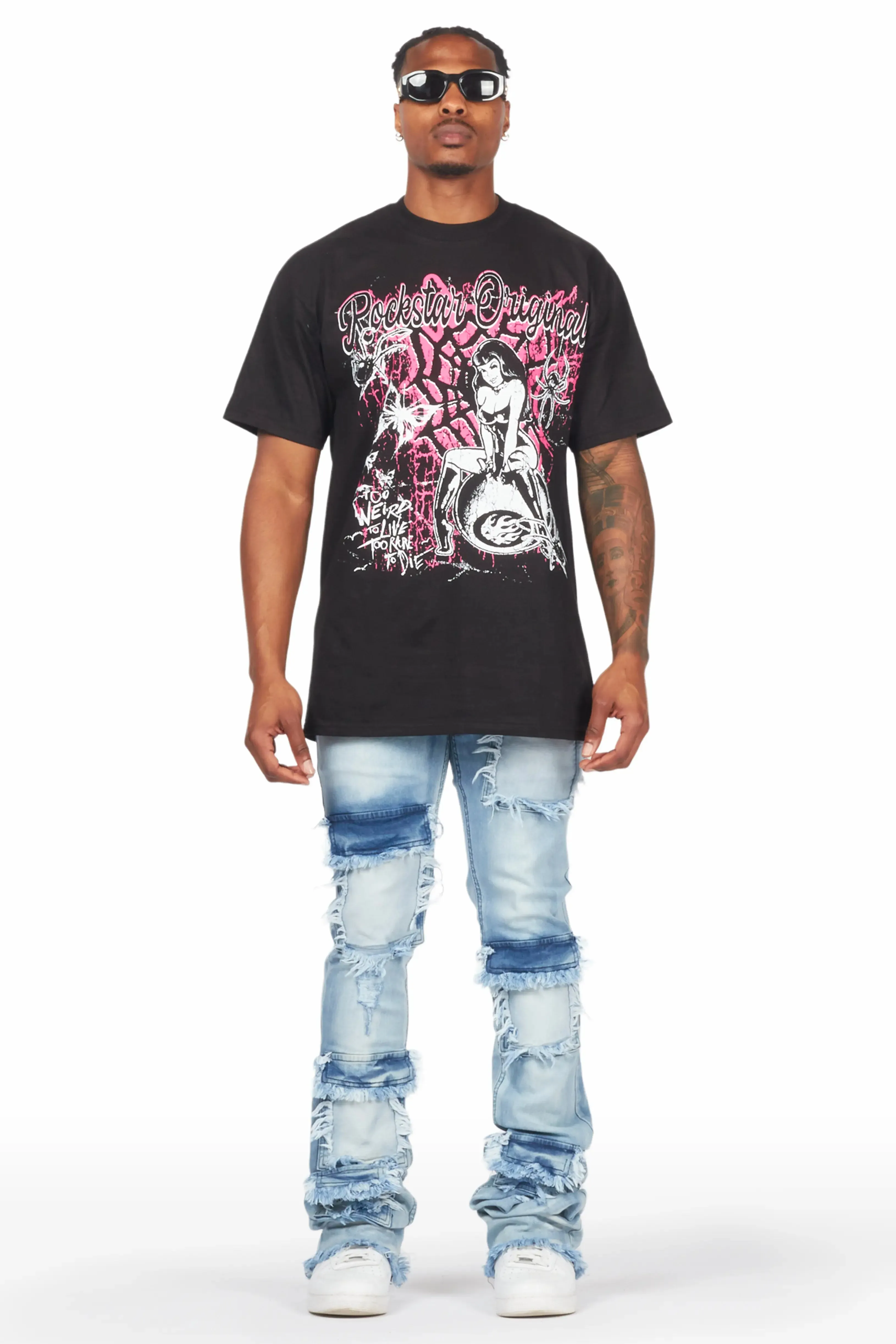 Asle Blue Super Stacked Flare Jean sold by Rockstar Original product image thumbnail 3