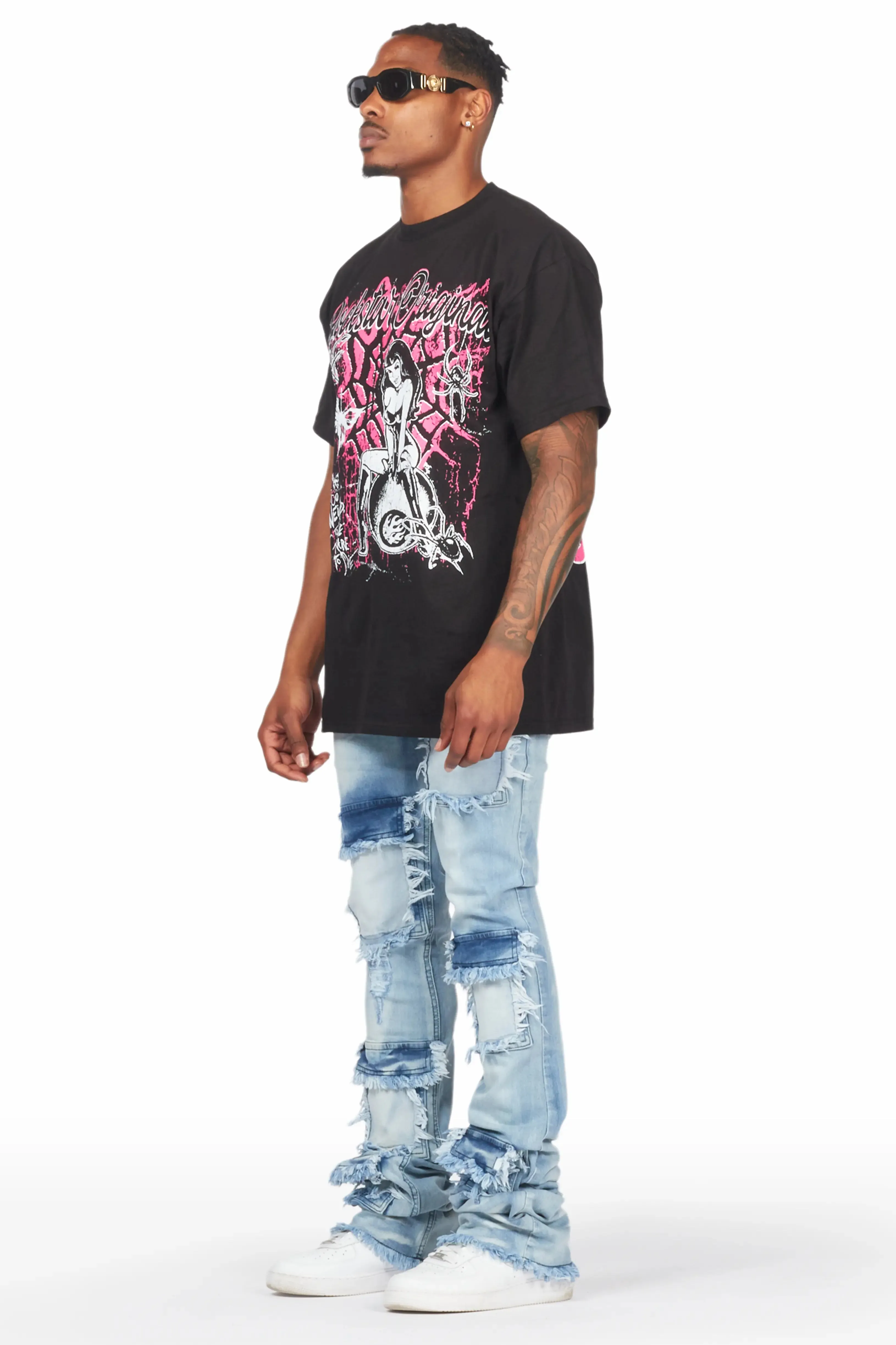 Asle Blue Super Stacked Flare Jean sold by Rockstar Original product image thumbnail 4