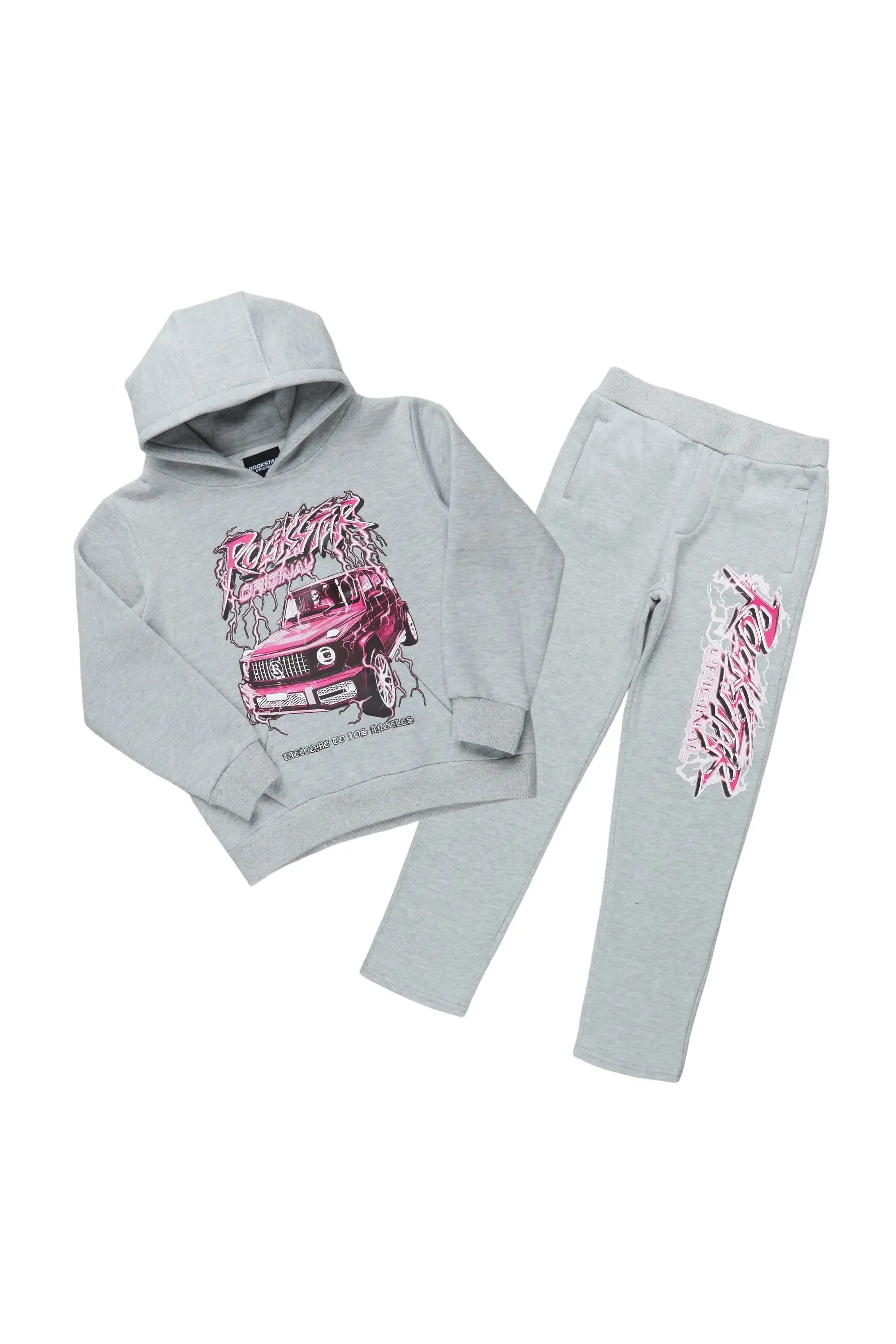 Boys Dawson Grey Hoodie Slim Fit Track Set sold by Rockstar Original product image thumbnail 2