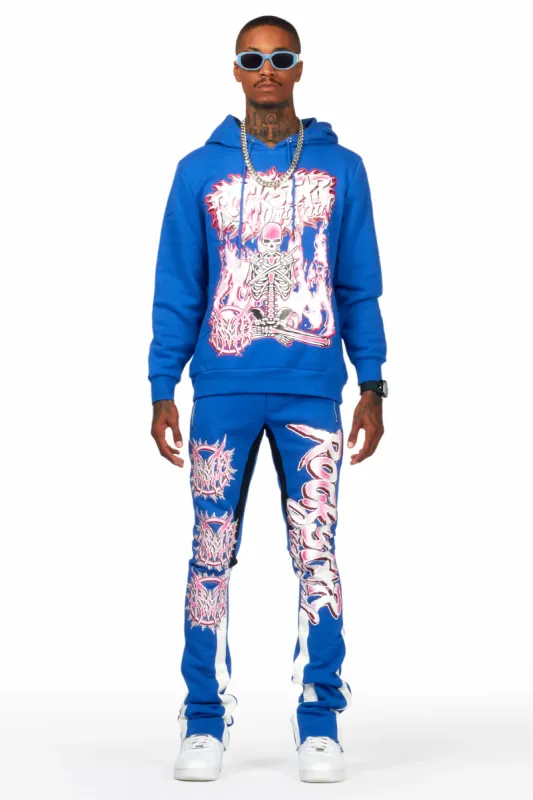 Ellio Royal Blue Stacked Flared Track Set sold by Rockstar Original