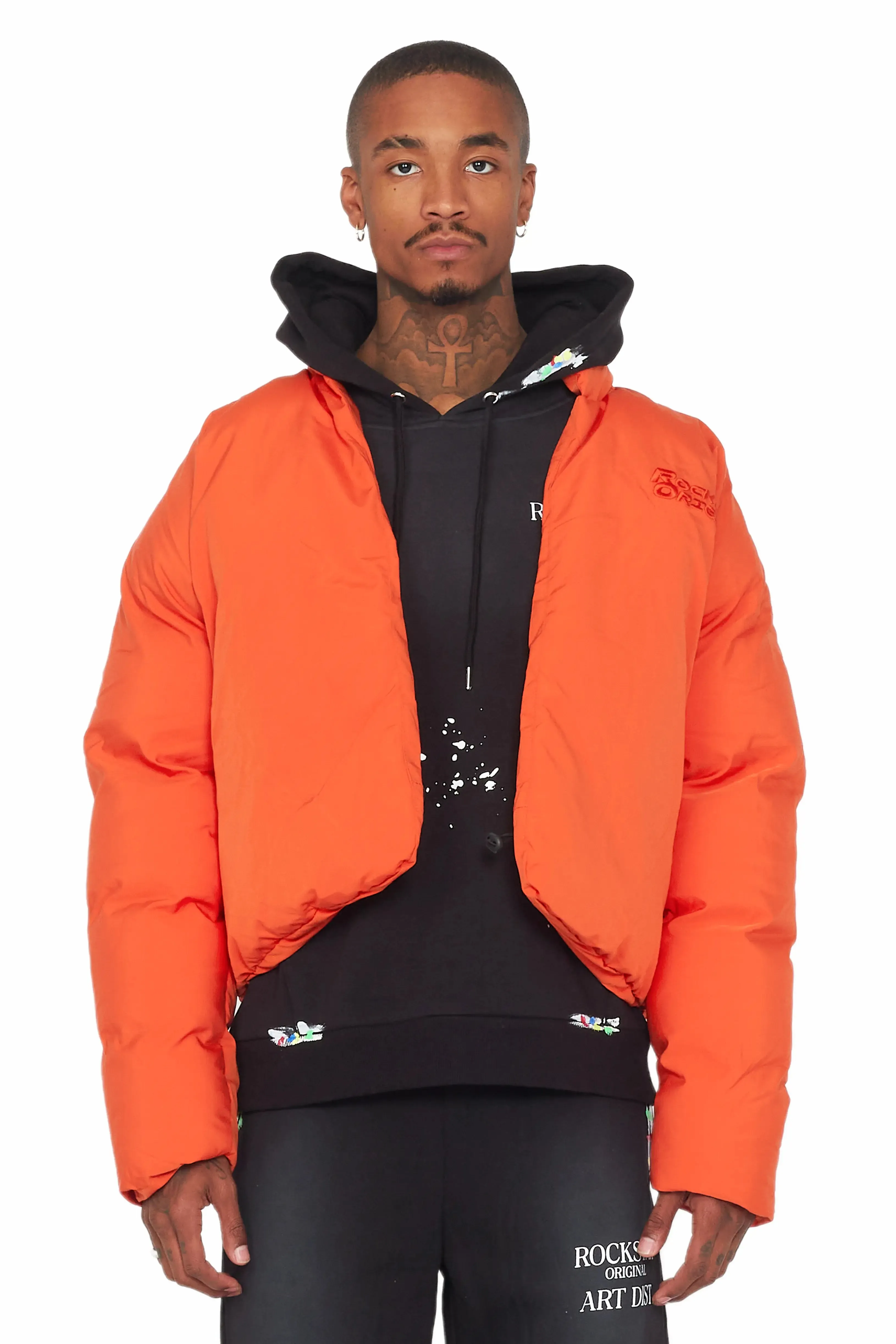 Damien Orange Puffer Jacket sold by Rockstar Original